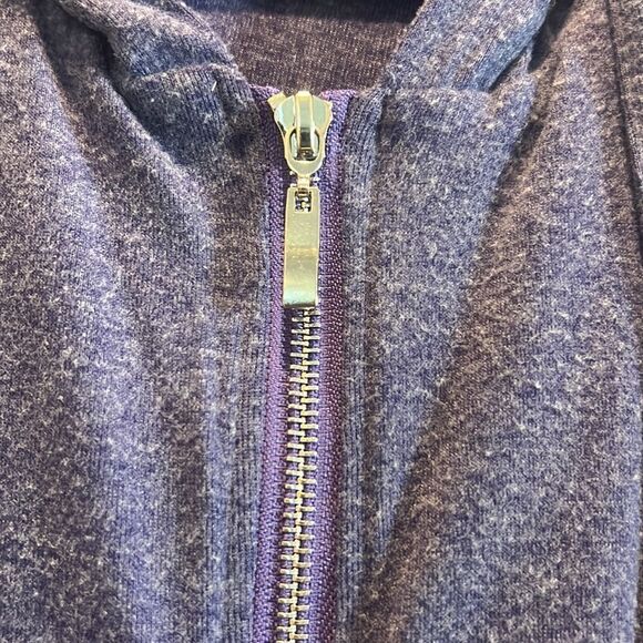 NWOT Miusey Small Purple Zip Up Hoodie Extra Long with Long Sleeves pockets thin - Picture 5 of 8